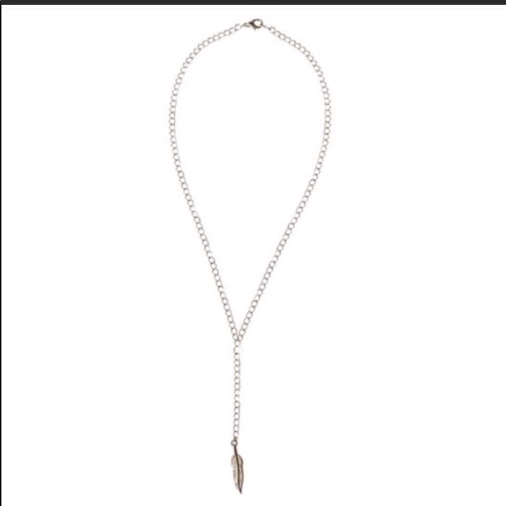 Feather Drop Y Necklace - Picture 2 of 3